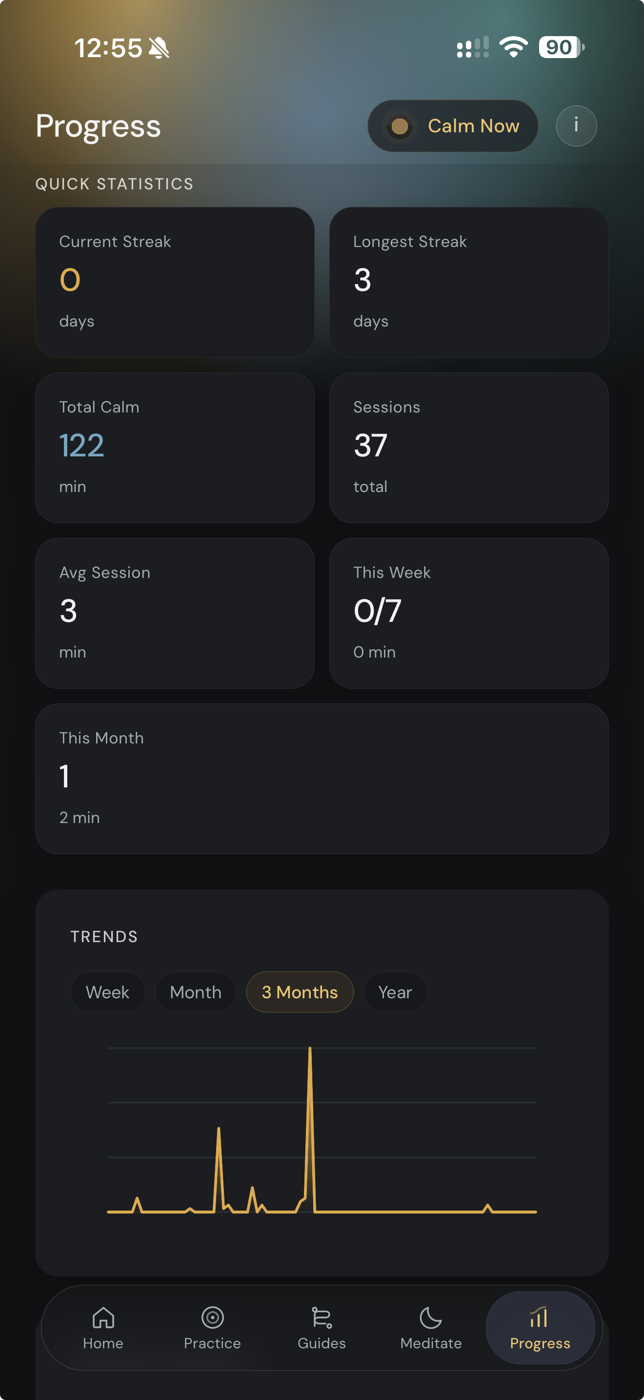 Anzenity progress screen